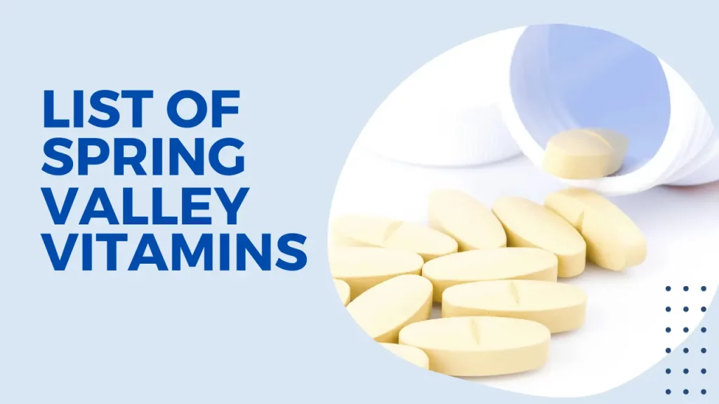 list of spring valley vitamins