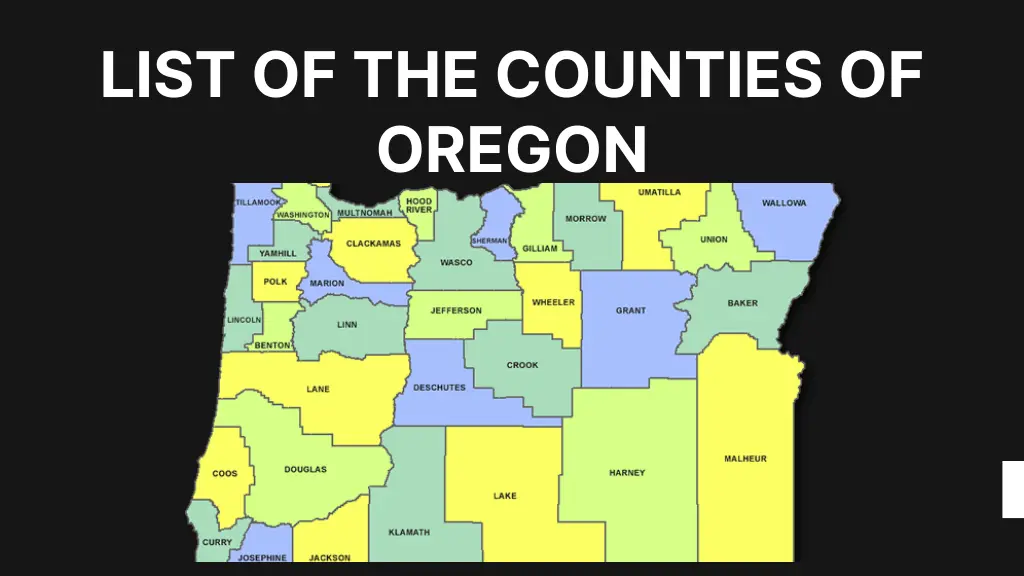 List of Counties in Oregon