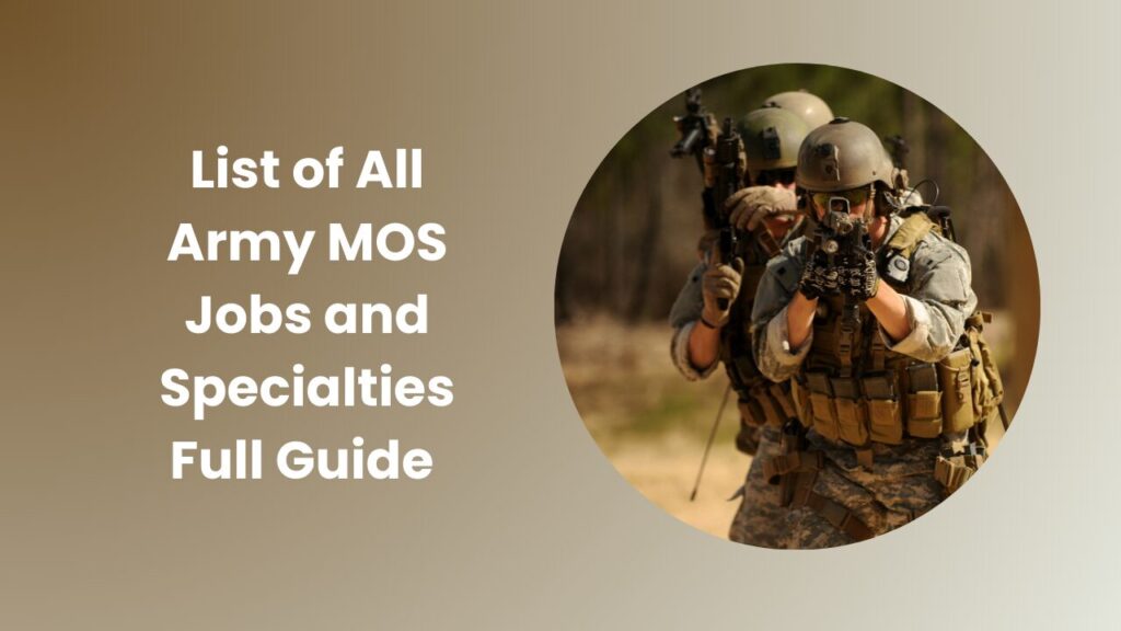 List of All Army MOS